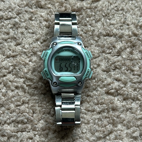 FMD‎ women’s vintage silver/teal digital bracelet watch one size - Picture 1 of 7
